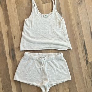 White Knit Two Piece Set